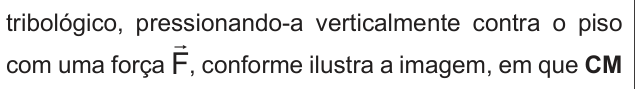 Trecho de texto com os símbolos F vetorial e C M.