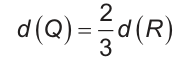 d de Q é igual a dois terços de d de R.